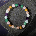 Koç Burcu Bileklik Akuamarin, Ametist, Ay Taşı, Güneş Taşı, Jasper, Pembe Kuvars, Yeşil Aventurin