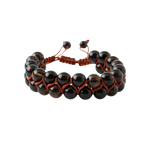 Dumanlı Kuvars 8mm Çift Sıra Makrome Doğal Taş Bileklik