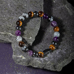 Kova Burcu Bileklik Ametist, Golden Obsidyen, İspanyol Varisit, Kaplan Gözü