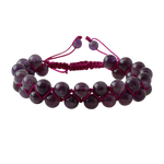 Ametist 8mm Çift Sıra Makrome Doğal Taş Bileklik