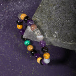 Oğlak Burcu Bileklik Dumanlı Kuvars, Kaplan Gözü, Kırmızı Akik, Pembe Kuvars, Selenit