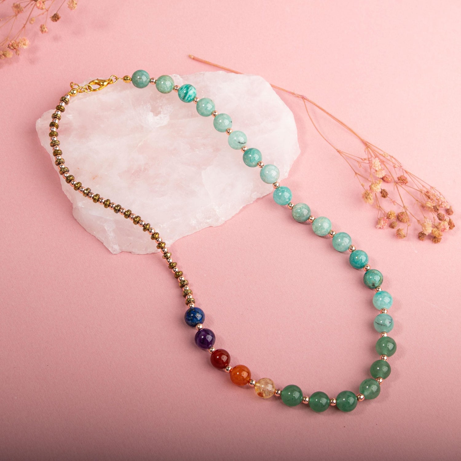 Amazonit -Aventurin-Sitrin-Karnelyan Akik-Kırmızı Akik-Ametist-Lapis Lazuli Kolye