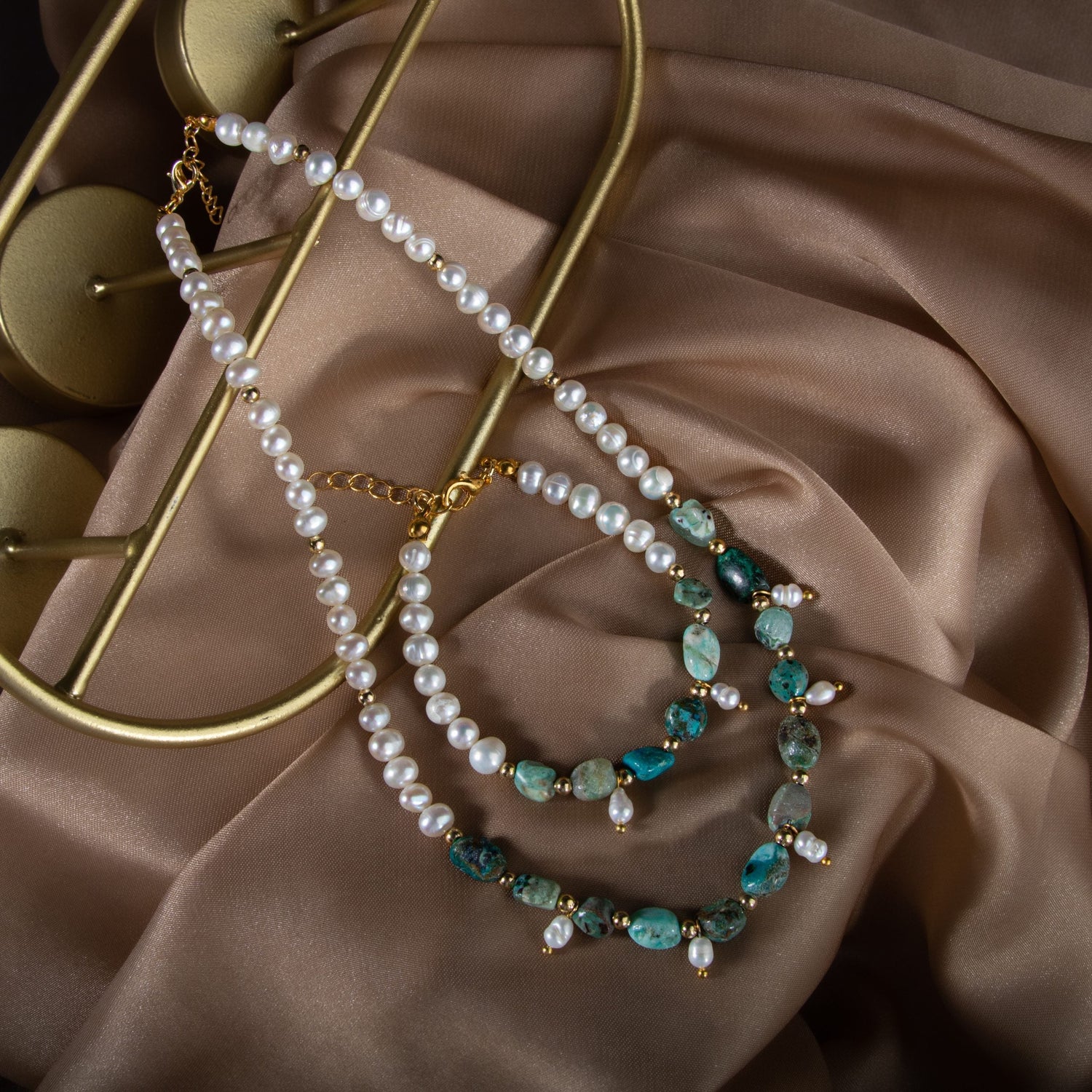 İnci-Krizokol Doğal Taş Takı Seti