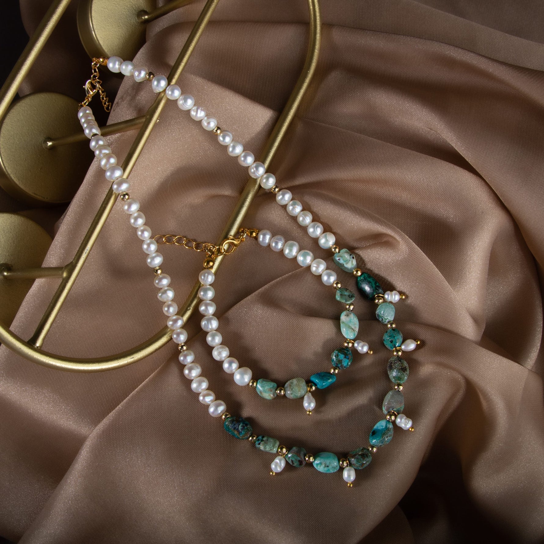 İnci-Krizokol Doğal Taş Takı Seti