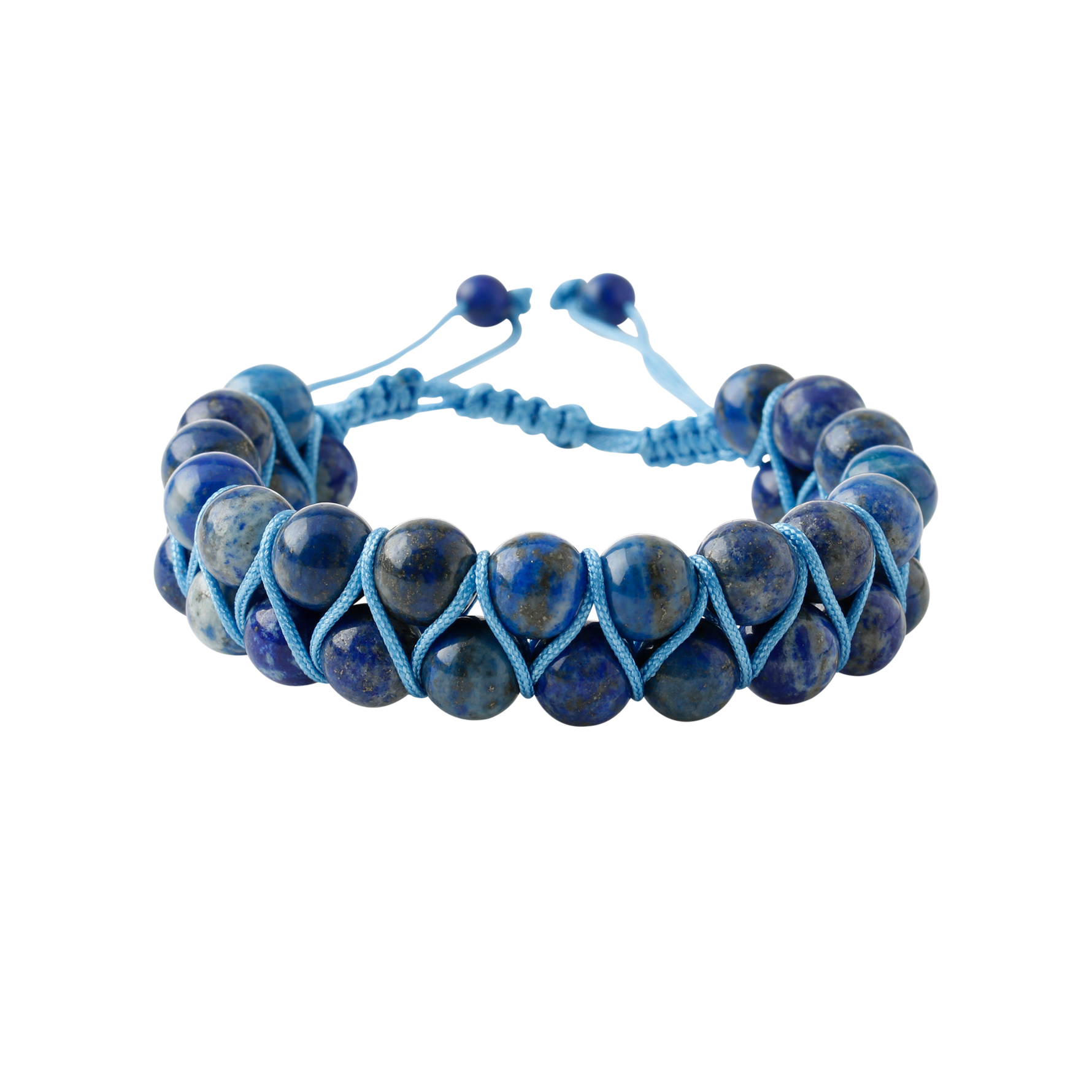 Lapis Lazuli 8mm Çift Sıra Makrome Doğal Taş Bileklik