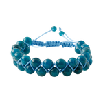 Mavi Apatit 8mm Çift Sıra Makrome Doğal Taş Bileklik
