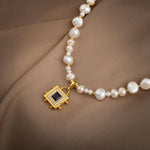 Lapis Lazuli Taşlı İnci Doğal Taş Gümüş Tasarım Kolye - 54cm