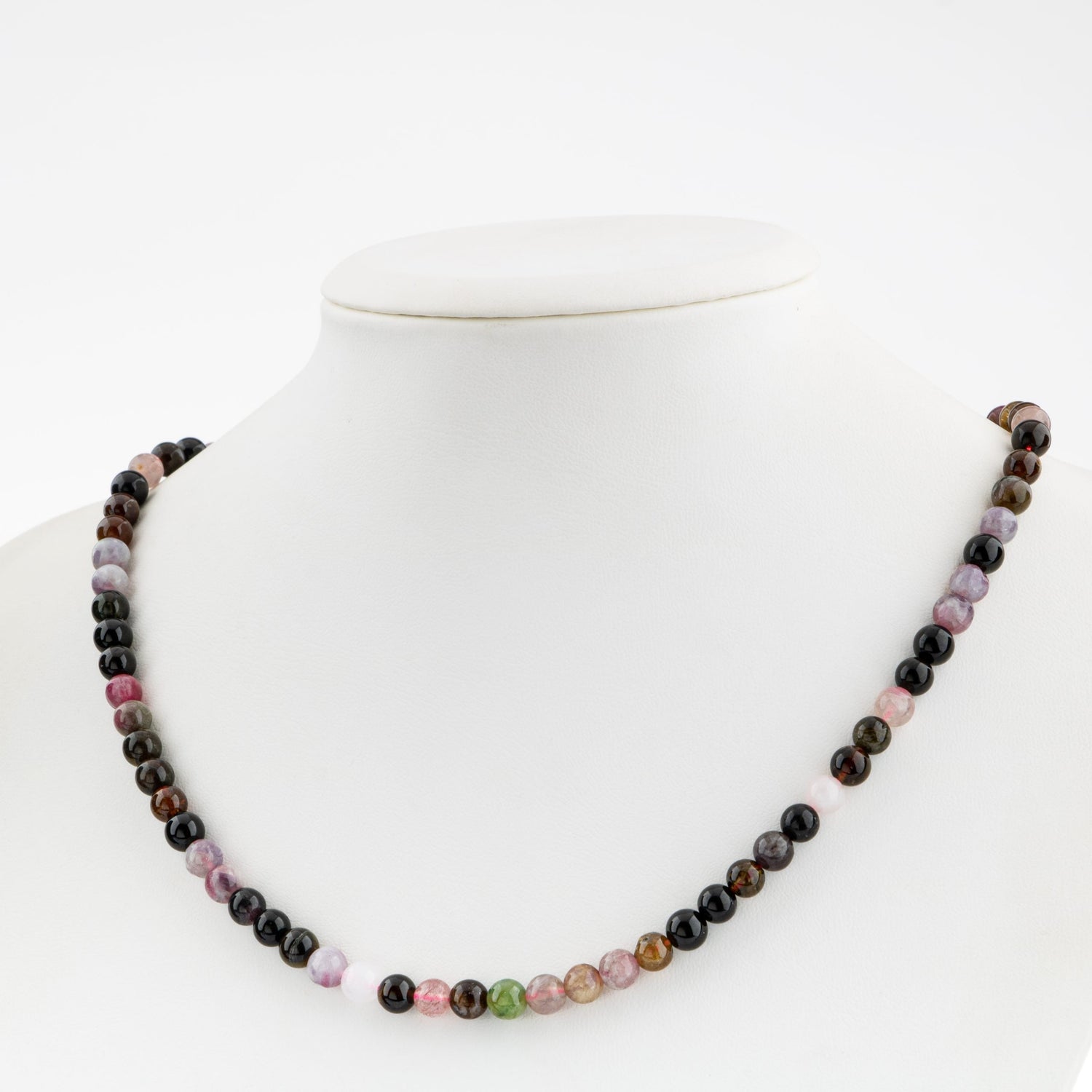 Renkli Turmalin 6 mm Dizi Doğal Taş Kolye