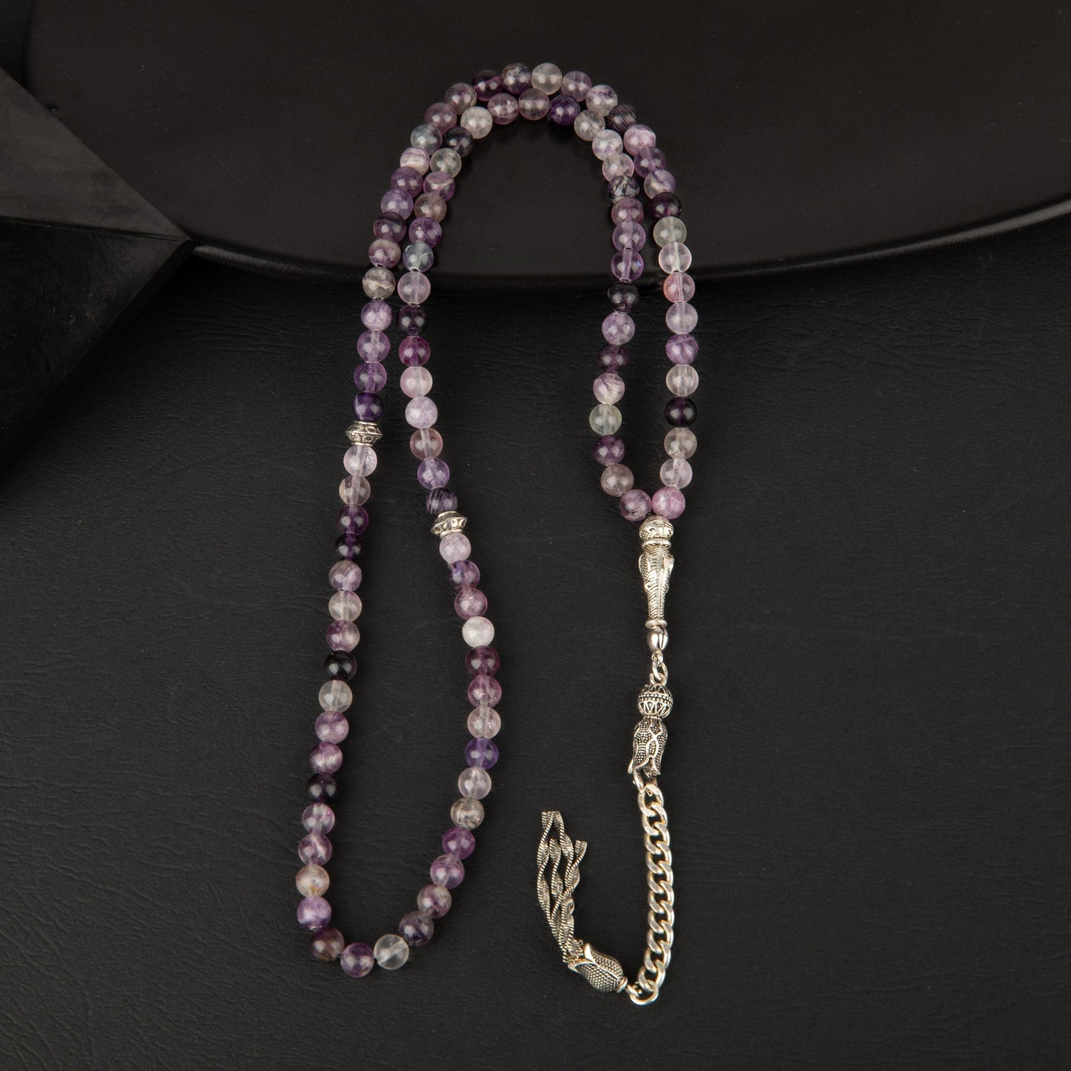 Mor Florit Doğal Taş Tesbih 99luk - 6mm