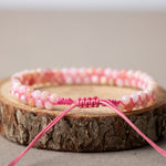 Opal Pembe 3-4mm Çift Sıra Doğal Taş Bileklik