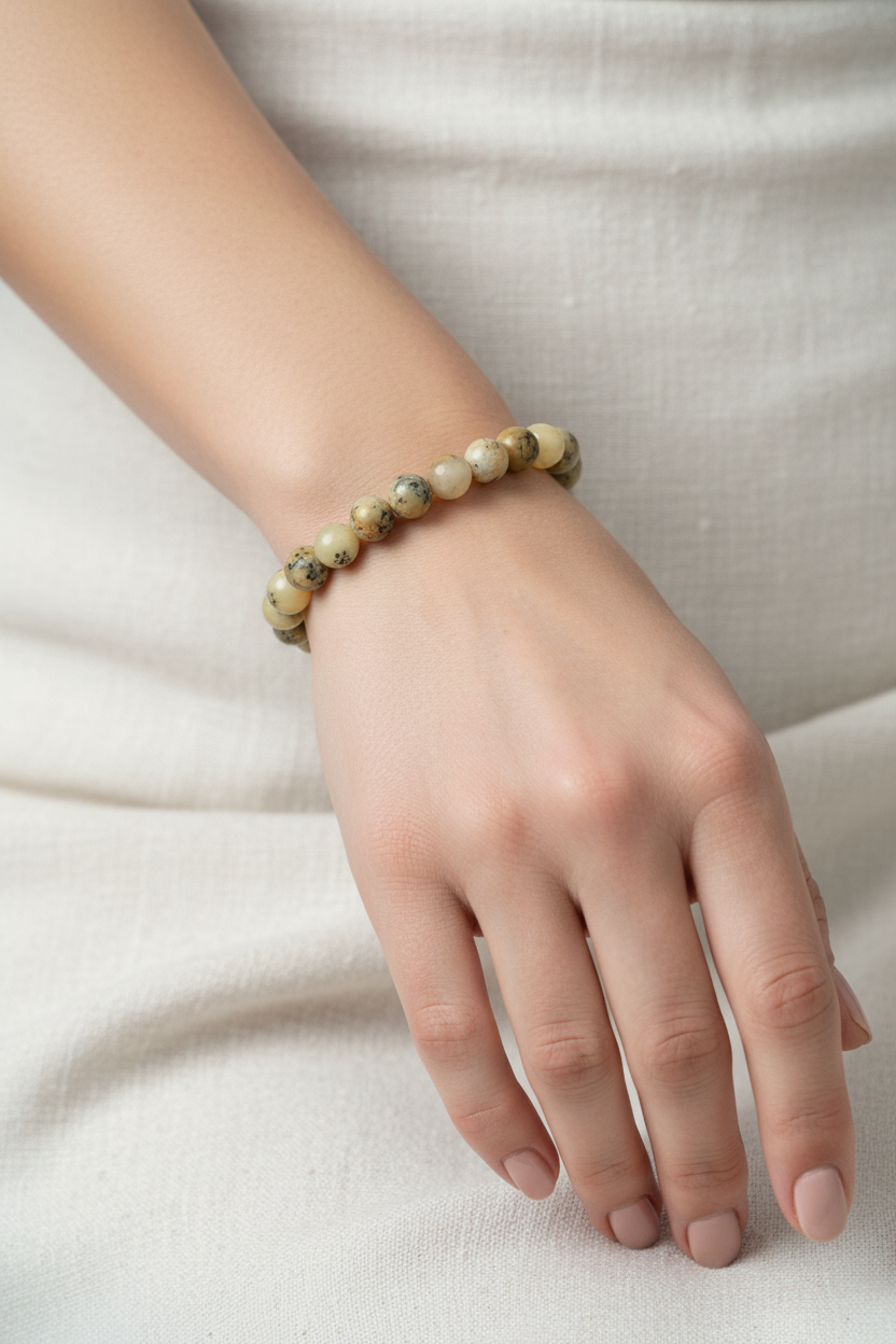 Opal Sarı 8mm Doğal Taş Bileklik