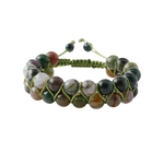 Hint Akiği 8mm Çift Sıra Makrome Doğal Taş Bileklik