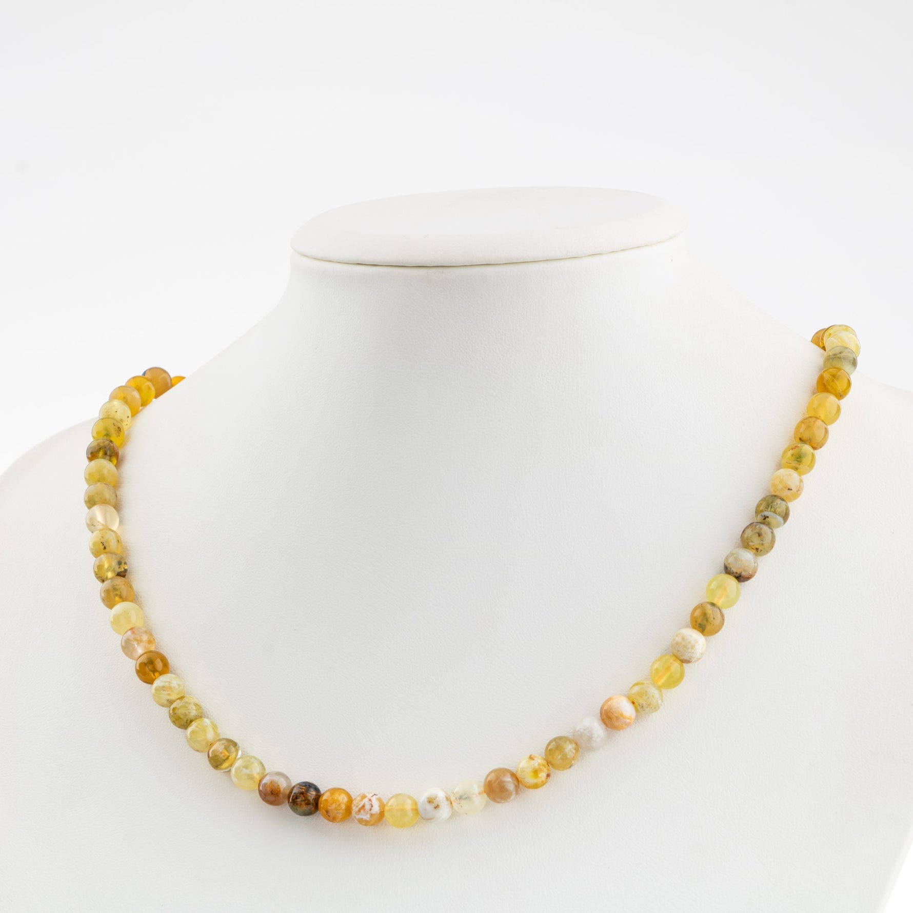 Opal Sarı 6 mm Dizi Doğal Taş Kolye