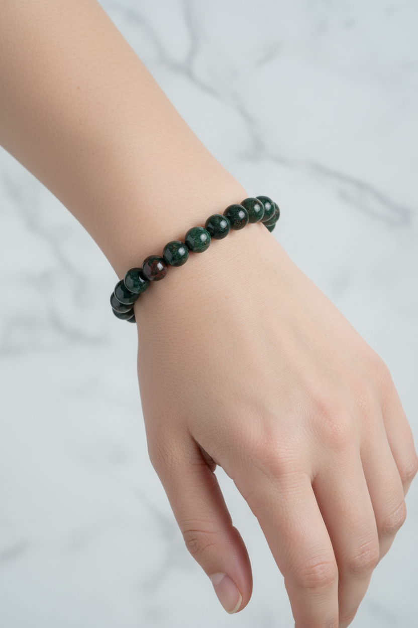 Kan Taşı 8mm Doğal Taş Bileklik