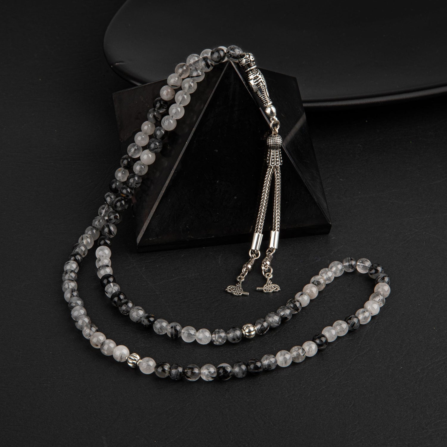 Rutilli Kuvars Doğal Taş Tesbih 99luk - 6mm