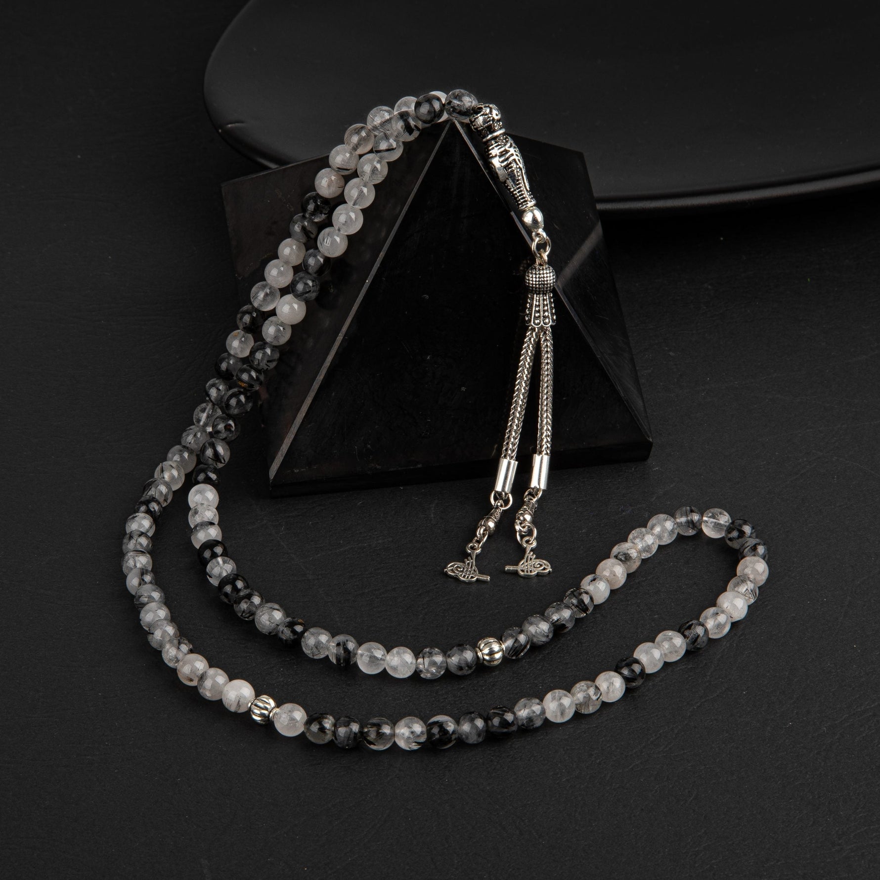 Rutilli Kuvars Doğal Taş Tesbih 99luk - 6mm