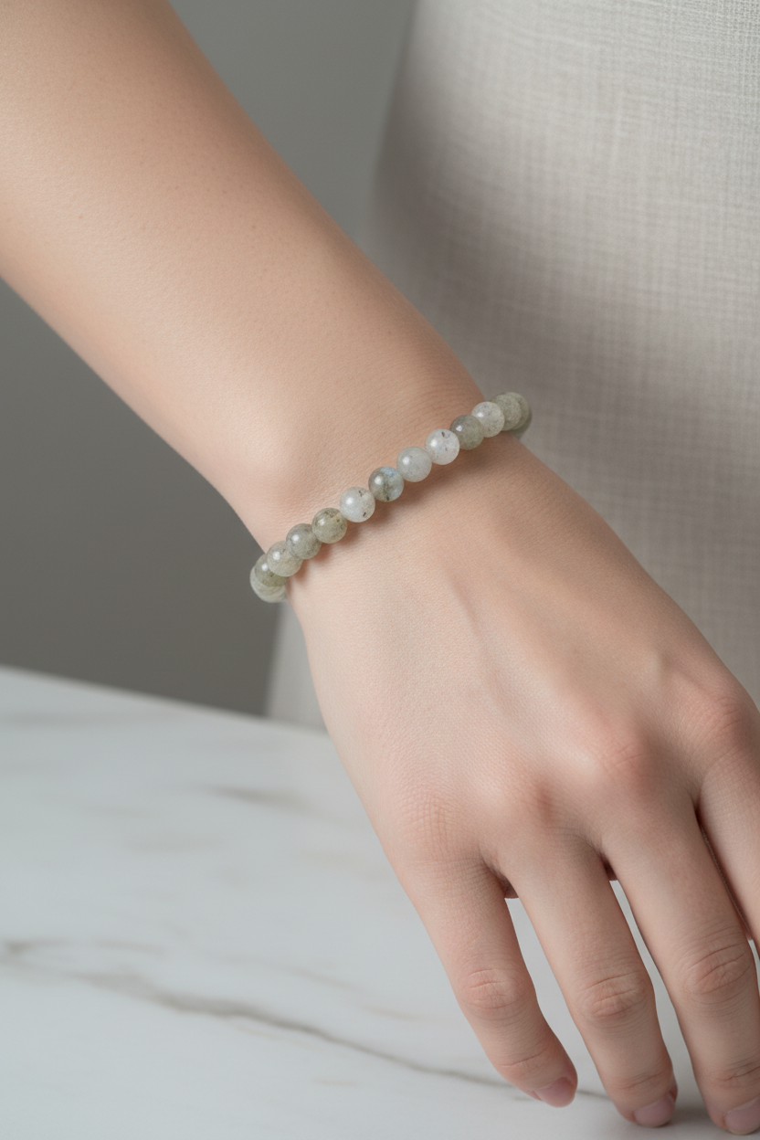Labradorit 6mm Doğal Taş Bileklik