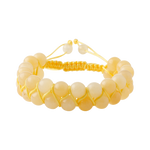 Kalsit 8mm Çift Sıra Makrome Doğal Taş Bileklik