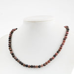 Rodonit 6 mm Dizi Doğal Taş Kolye