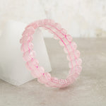 Pembe Kuvars (Gül Kuvars) Doğal Taş Geniş Kesim Bileklik