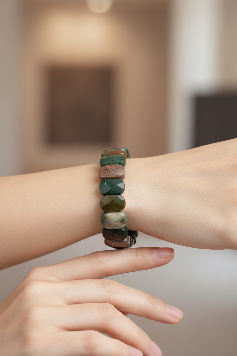 Sertifikalı Hint Akik Doğal Taş Bileklik – 9 x 14 mm Özel Kesim | Pirtash | Özel Üretim