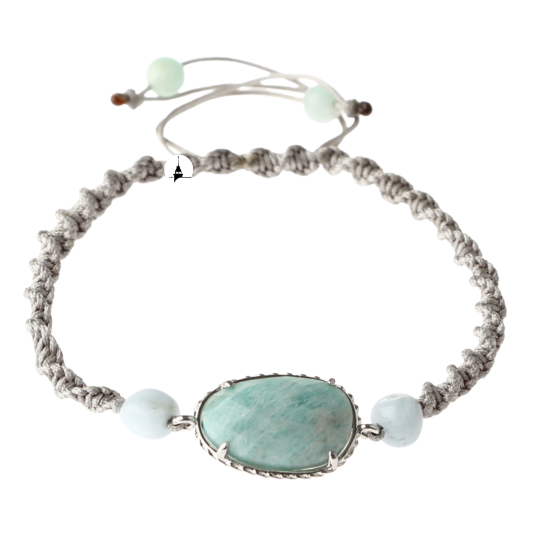 Amazonit Doğal Taş Makrome Örgü Bileklik