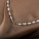 İnci-Hematit Doğal Taş Gümüş Kolye