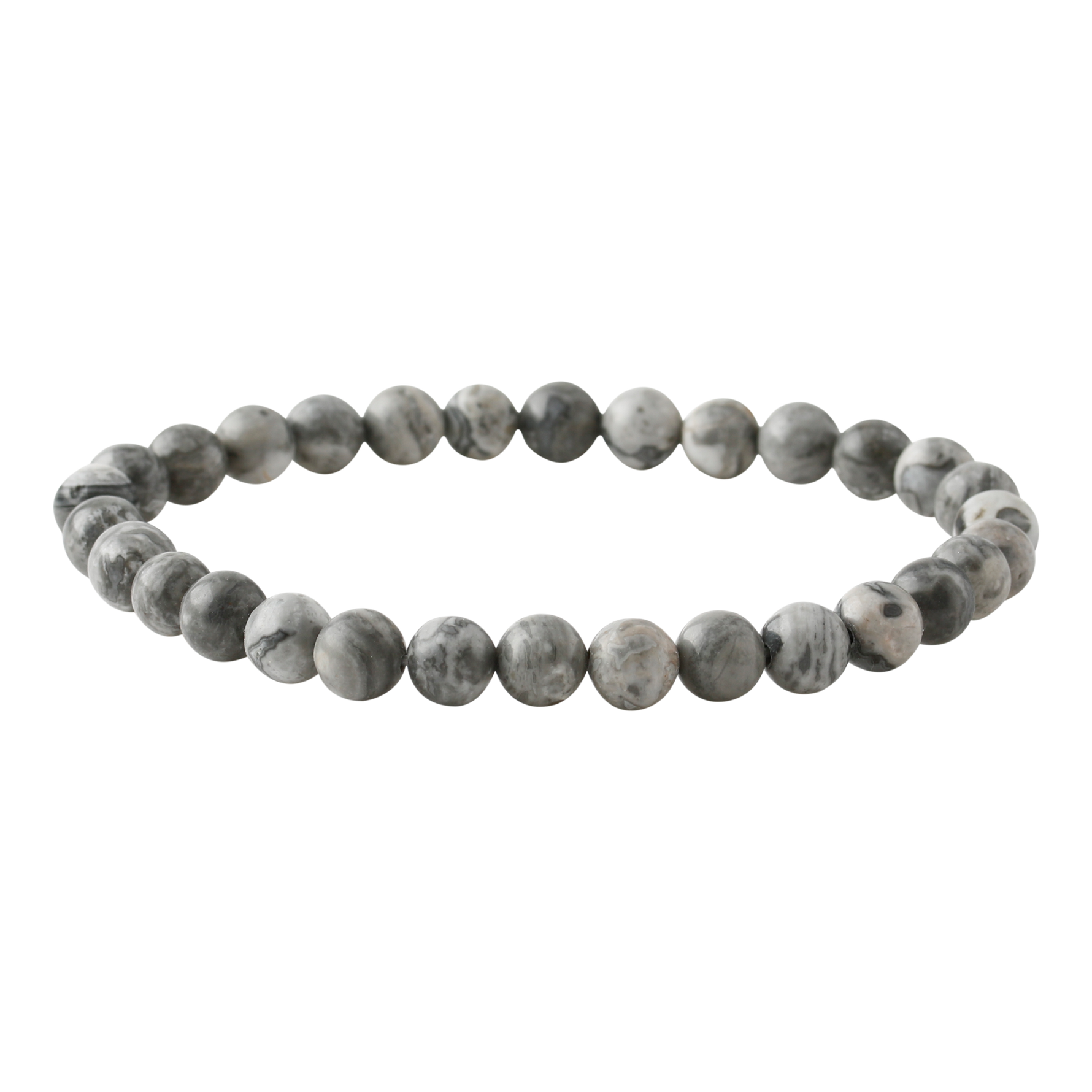 Gri Jasper 6mm Doğal Taş Bileklik