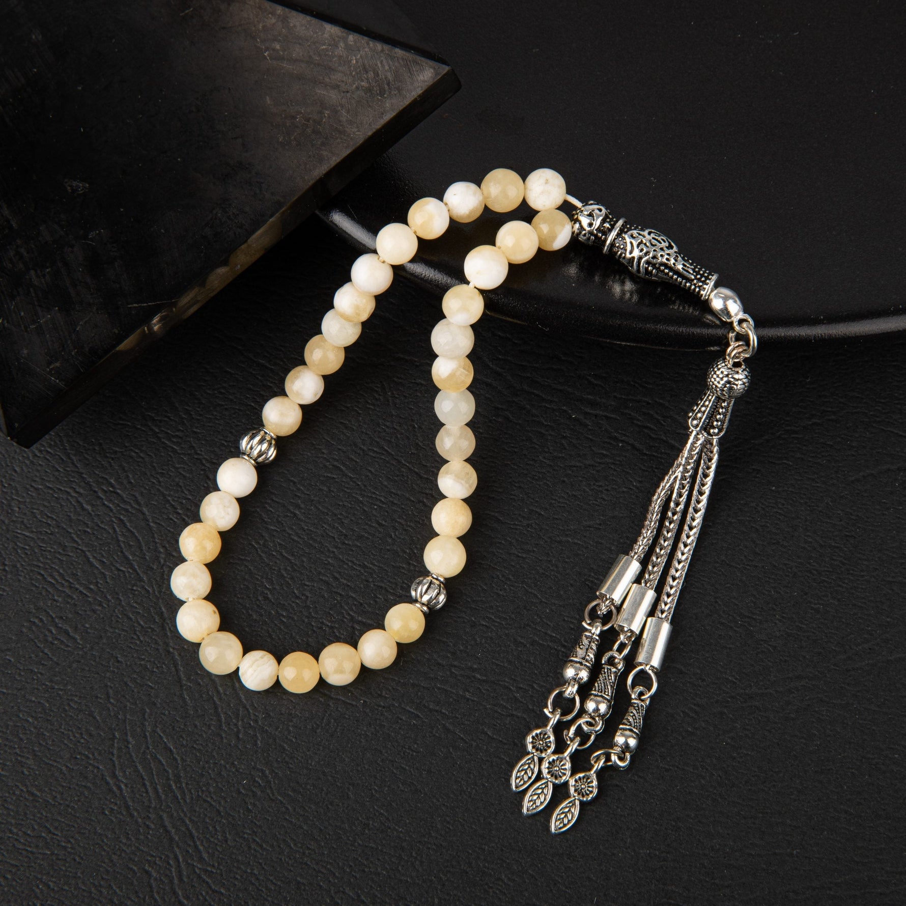 Aragonit Doğal Taş Tesbih 33lük - 6mm