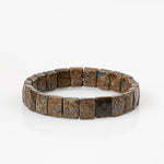 Bronzit Doğal Taş Kare Kesim Geniş Kesim Bileklik