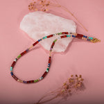 Kırmızı Akik-Ay Taşı-Ametist-Güneş Taşı-Yeşim-Amazonit Doğal Taş Kolye