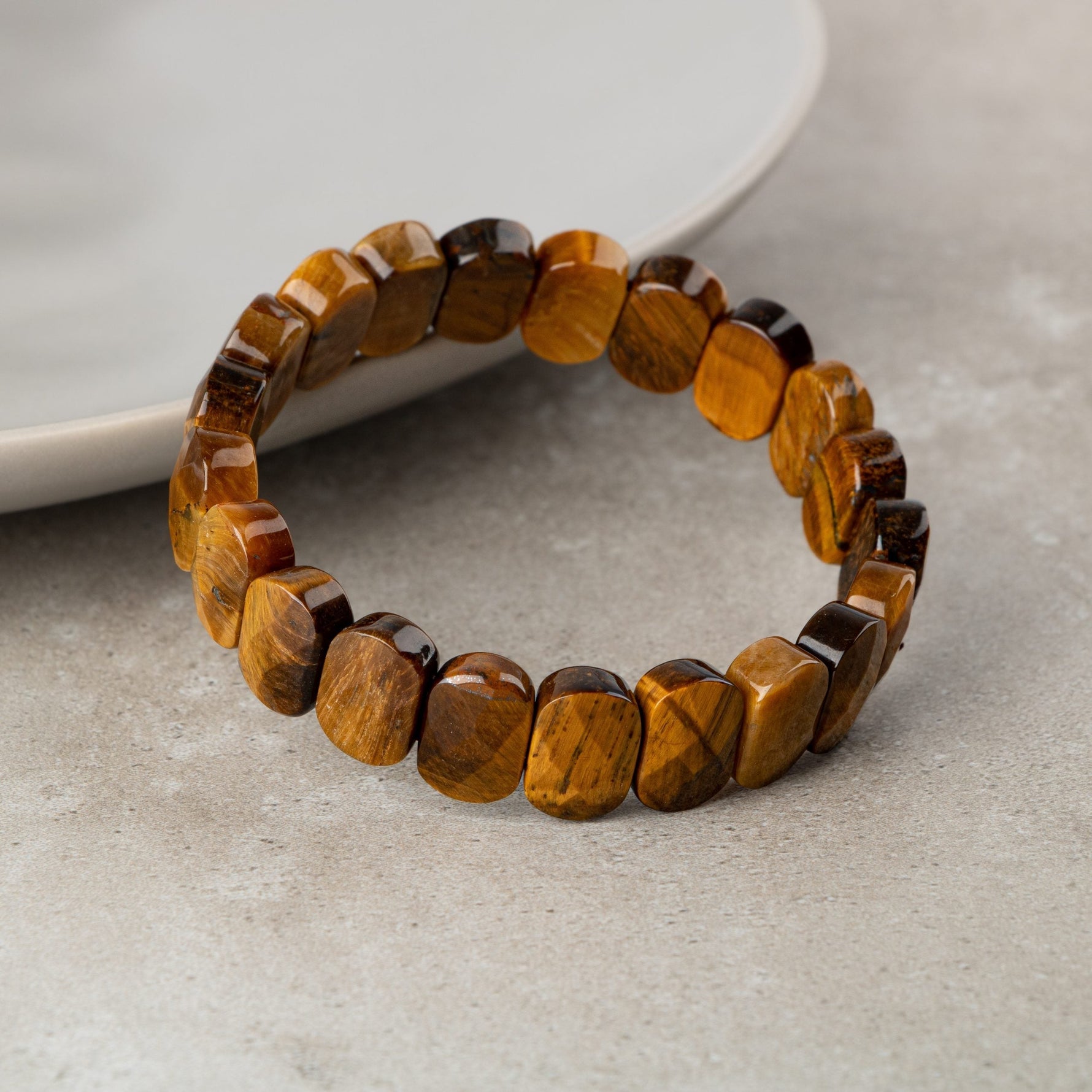 Sarı Kaplan Gözü Doğal Taş Geniş Kesim Bileklik