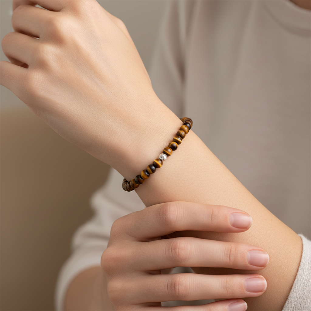 Sertifikalı Kaplan Gözü Doğal Taş Bileklik – 4 mm