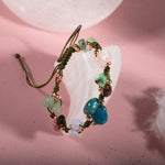 Boğa Burcu Bileklik Kalsedon, Kiyanit, Krizopras, Mavi Apatit, Pembe Kuvars, Renkli Turmalin, Yeşil Aventurin