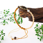 Labradorit-Ay Taşı Doğal Taş Makrome Örgü Bileklik