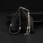 Bordo Granat Lal Doğal Taş Tesbih 33lük - 6mm