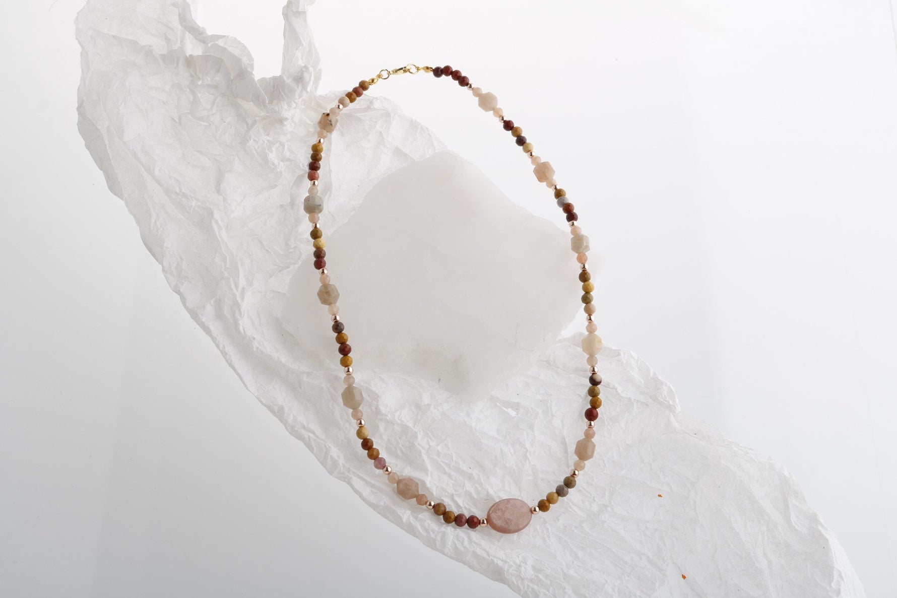 Zaire, Güneş Taşı Jasper Doğal Taş Kolye