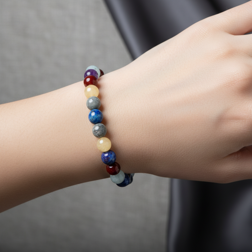 Yay Burcu Doğal Taş Bileklik – Akuamarin, Ametist, Kalsit, Kırmızı Akik, Labradorit & Lapis Lazuli