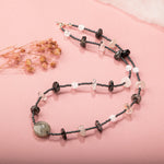 Labradorit-Necef-Rutilli Kuvars-Hematit Doğal Taş Kolye