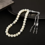 Sedef Doğal Taş Tesbih 33lük - 8mm