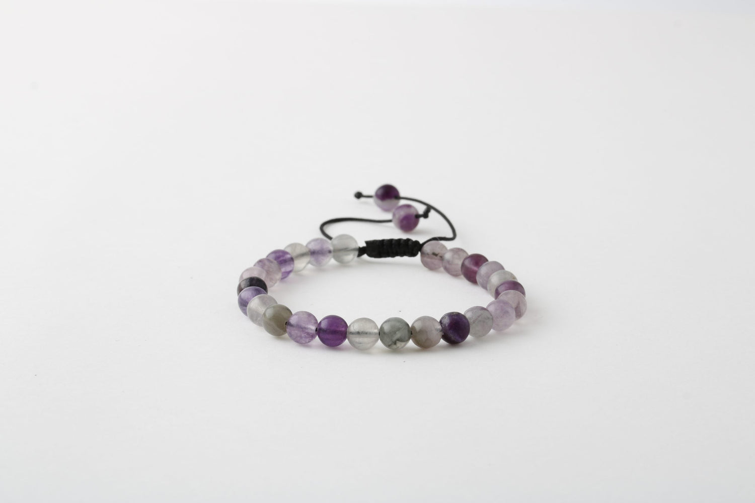 Mor Florit 6mm Merdiven Kapama Doğal Taş Bileklik