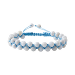 Mavi Akik 8mm Çift Sıra Makrome Doğal Taş Bileklik