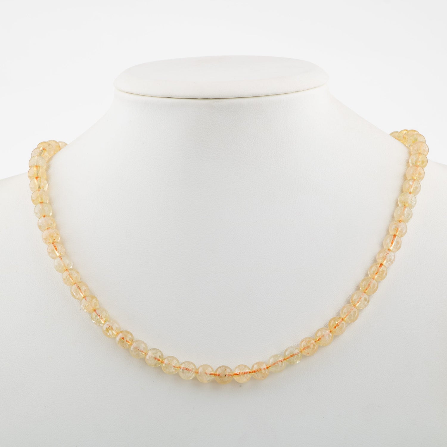 Sitrin 6 mm Dizi Doğal Taş Kolye