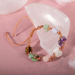 Yengeç Burcu Bileklik Ametist, Ay Taşı, Kalsedon, Kaplan Gözü, Krizopras, Pembe Kuvars, Yeşil Aventurin