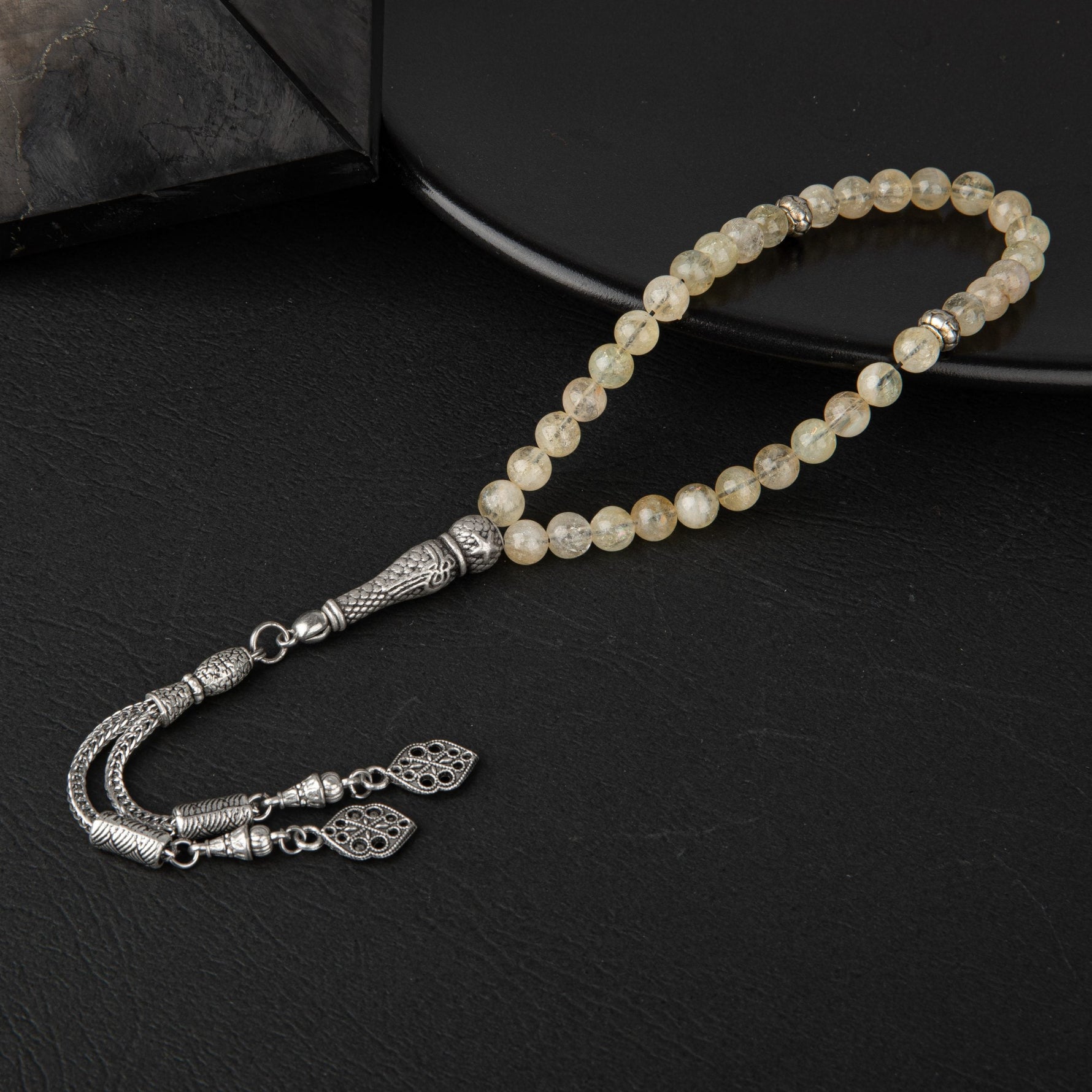 Sitrin Doğal Taş Tesbih 33lük - 6mm