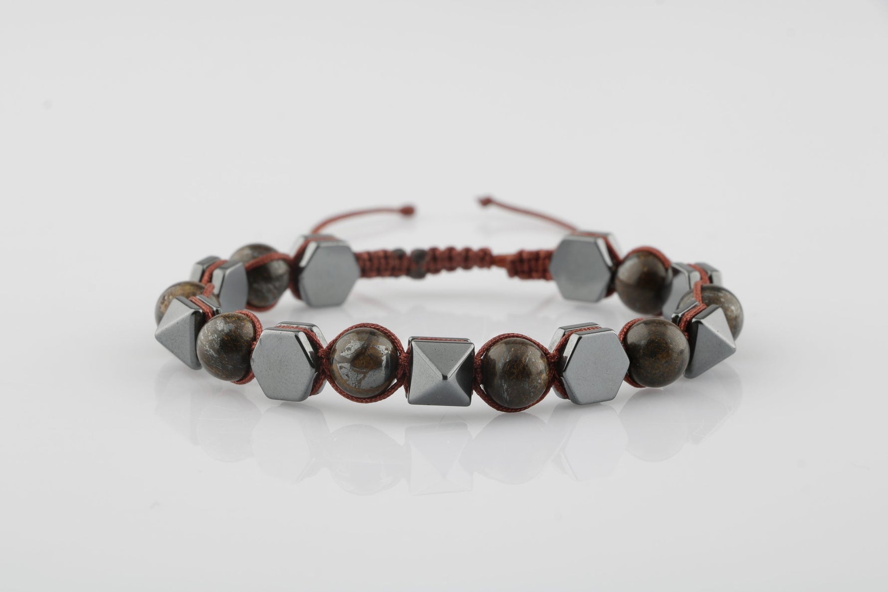 Bronzit-Hematit Doğal Taş Bileklik