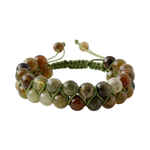 Tsavorit Lal 8mm Çift Sıra Makrome Doğal Taş Bileklik