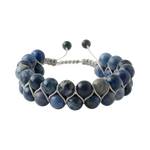 Sodalit 8mm Çift Sıra Makrome Doğal Taş Bileklik