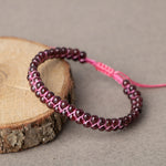 Bordo Granat Lal 4mm Çift Sıra Doğal Taş Bileklik