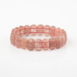 Çilek Kuvars Doğal Taş Geniş Kesim Bileklik